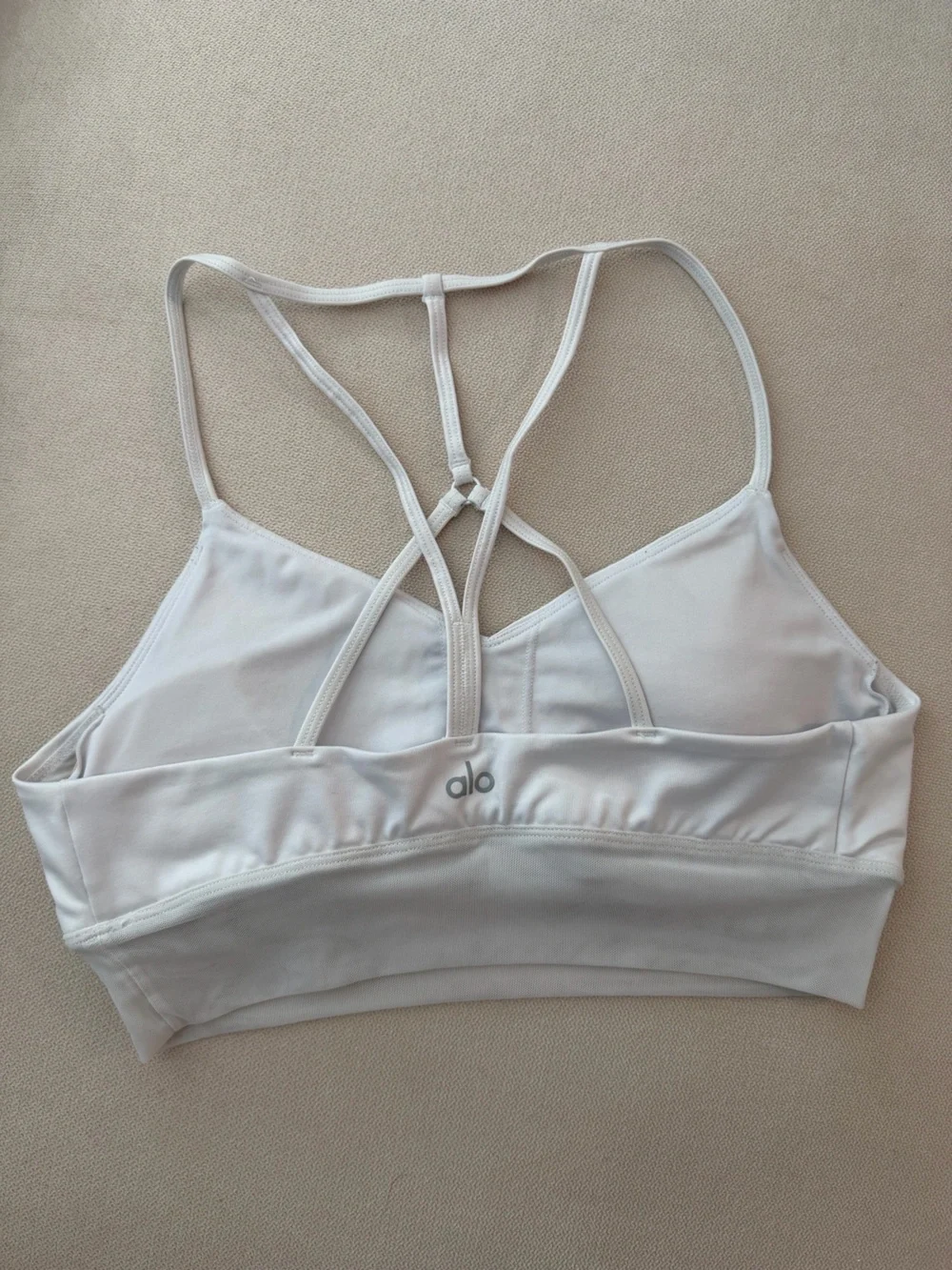 ALO Yoga White Strappy Sports Bralette